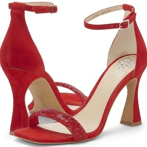 Vince Camuto Relasha Cherry Berry High Heel Suede Embellished Dress Shoe